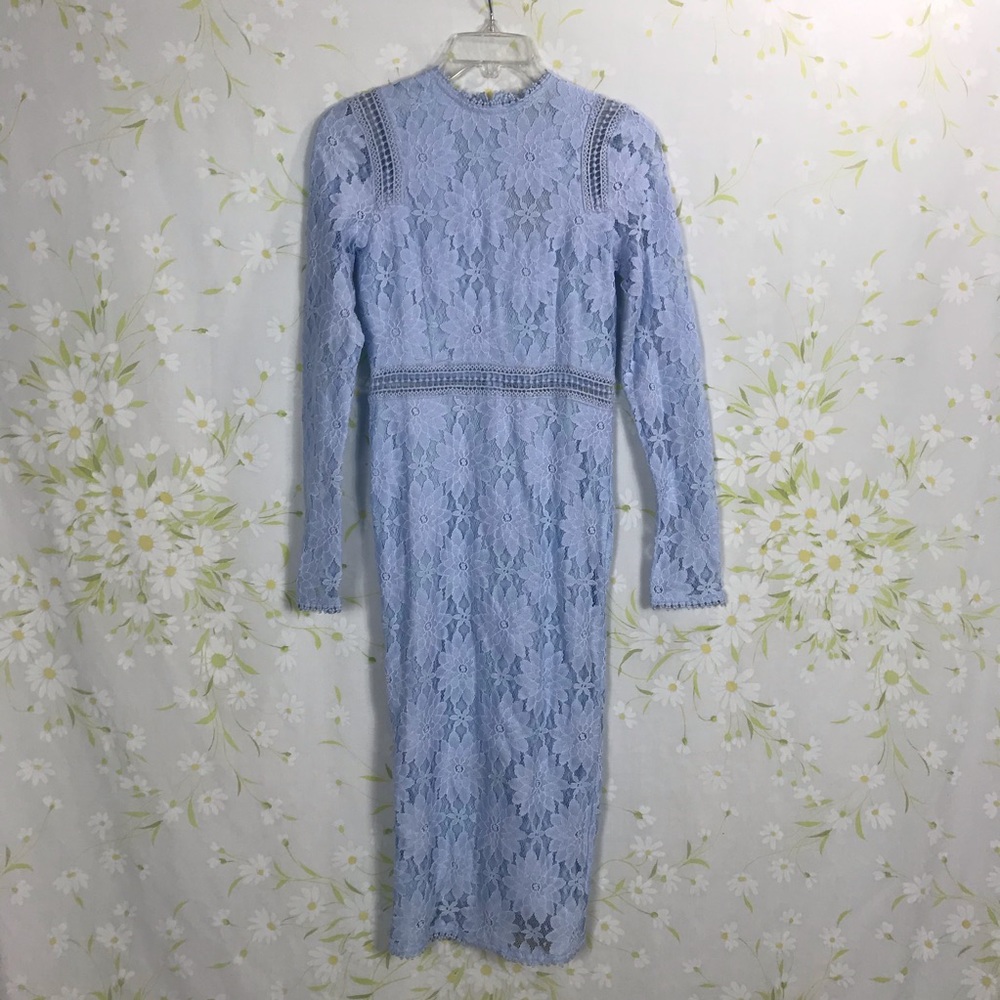 NWT Fitted Lace Dress Powder Blue Size 4 XS